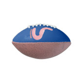 Cute happy roze regenworm cartoon american football (Gedraaid 90)