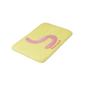 Cute happy roze regenworm cartoon badmat (Gekanteld)