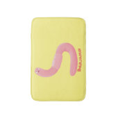 Cute happy roze regenworm cartoon badmat (Voorkant Verticaal)