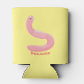 Cute happy roze regenworm cartoon blikjeskoeler (Achterkant)