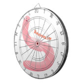 Cute happy roze regenworm cartoon dartbord (Voorkant Rechts)