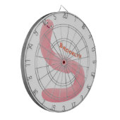Cute happy roze regenworm cartoon dartbord (Voorkant Links)