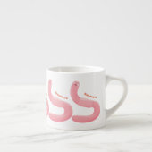 Cute happy roze regenworm cartoon espresso kop (Rechts)