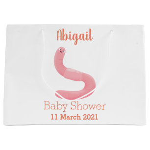 Cute happy roze regenworm cartoon groot cadeauzakje