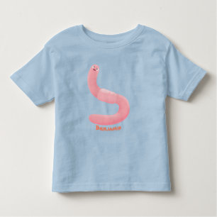 Cute happy roze regenworm cartoon kinder shirts