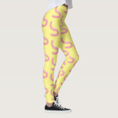 Cute happy roze regenworm cartoon leggings (Rechts)