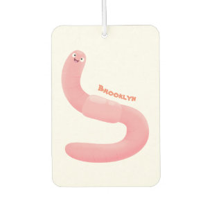 Cute happy roze regenworm cartoon luchtverfrisser