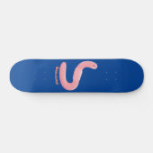 Cute happy roze regenworm cartoon persoonlijk skateboard (Horizontaal)