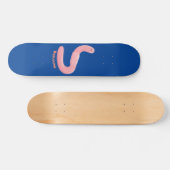 Cute happy roze regenworm cartoon persoonlijk skateboard (Horizontaal)