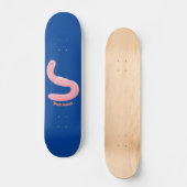 Cute happy roze regenworm cartoon persoonlijk skateboard (Voorkant)