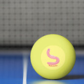 Cute happy roze regenworm cartoon pingpongbal (Net)