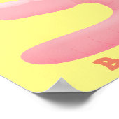 Cute happy roze regenworm cartoon poster (Hoek)