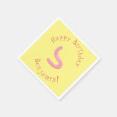 Cute happy roze regenworm cartoon servet (Hoek)