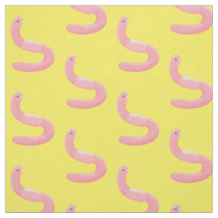 Cute happy roze regenworm cartoon stof
