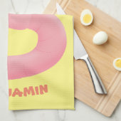 Cute happy roze regenworm cartoon theedoek (Quarter Fold)