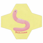 Cute happy roze regenworm cartoon voetbal (Enkel)