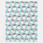 Cute Happy Santa head op munt Fleece Deken (Voorkant)