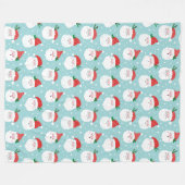 Cute Happy Santa head op munt Fleece Deken (Voorkant (Horizontaal))