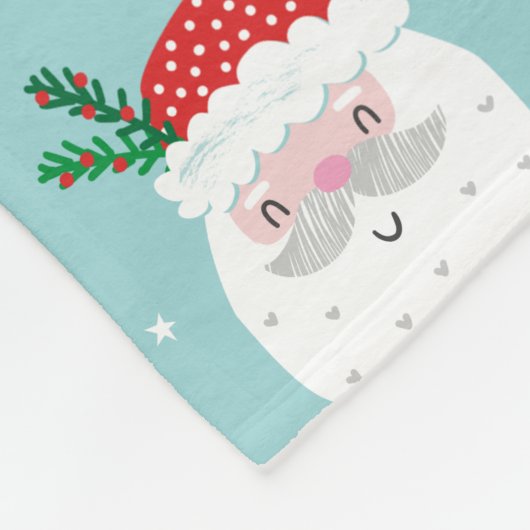 Cute Happy Santa head op munt Fleece Deken (Hoek)