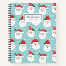 Cute Happy Santa head op munt-Notitieboek