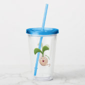 Cute happy seed cartoon illustratie acryl drinkbeker (Achterkant)