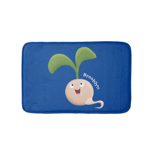Cute happy seed cartoon illustratie badmat (Voorkant)