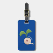 Cute happy seed cartoon illustratie bagagelabel (Voorkant verticaal)