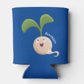 Cute happy seed cartoon illustratie blikjeskoeler (Achterkant)
