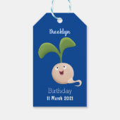 Cute happy seed cartoon illustratie cadeaulabel (Achterkant)