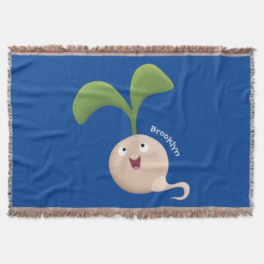 Cute happy seed cartoon illustratie deken (Voorkant)