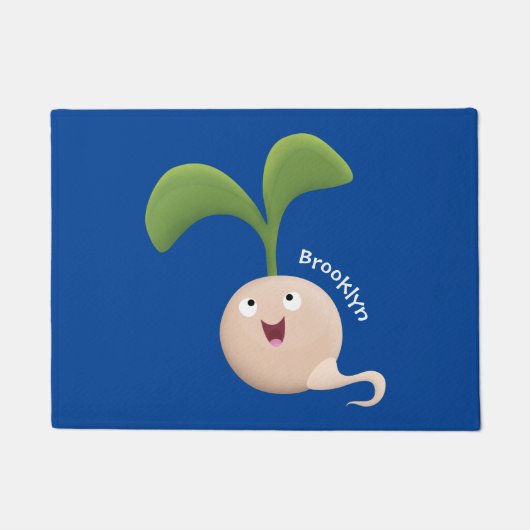 Cute happy seed cartoon illustratie deurmat (Voorkant)