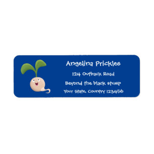 Cute happy seed cartoon illustratie etiket