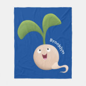 Cute happy seed cartoon illustratie fleece deken (Voorkant)
