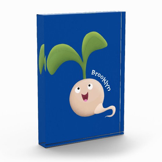 Cute happy seed cartoon illustratie fotoblokken (Links)
