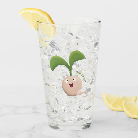 Cute happy seed cartoon illustratie glas (Voorkant ijs)