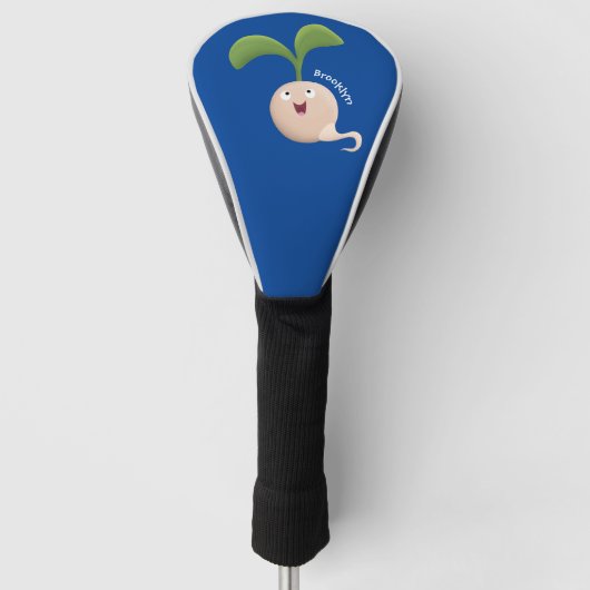 Cute happy seed cartoon illustratie golfheadcover (Voorkant)