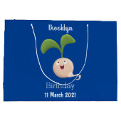 Cute happy seed cartoon illustratie groot cadeauzakje (Achterkant)