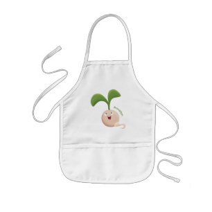 Cute happy seed cartoon illustratie kinder schort