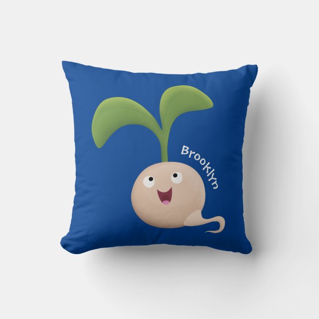Cute happy seed cartoon illustratie kussen (Voorkant)