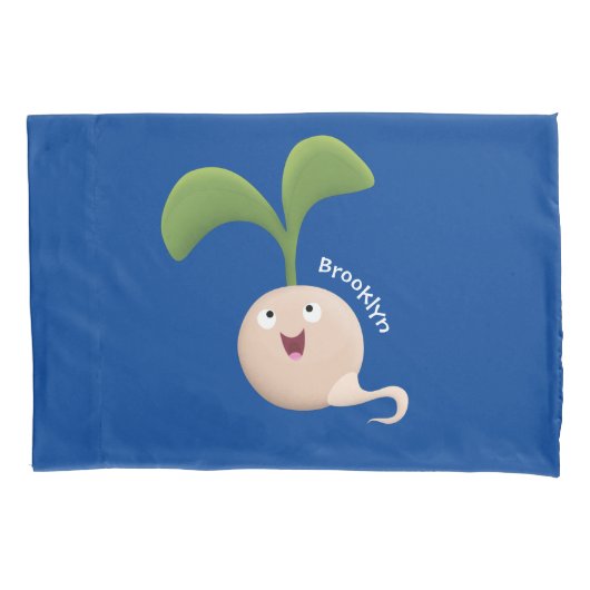 Cute happy seed cartoon illustratie kussensloop (Voorkant)
