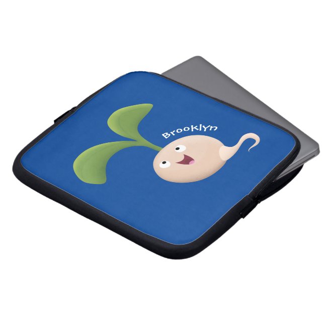 Cute happy seed cartoon illustratie laptop sleeve (Voorkant top)