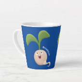 Cute happy seed cartoon illustratie latte mok (Linkerhoek)