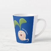 Cute happy seed cartoon illustratie latte mok (Rechts)