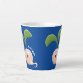 Cute happy seed cartoon illustratie latte mok (Voorkant)