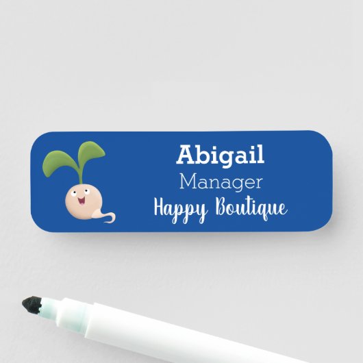 Cute happy seed cartoon illustratie naamplaatje (In situ)