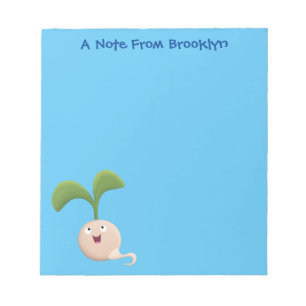 Cute happy seed cartoon illustratie notitieblok