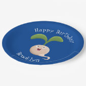 Cute happy seed cartoon illustratie papieren bordje (Gekanteld)