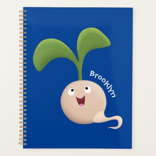 Cute happy seed cartoon illustratie planner (Voorkant)