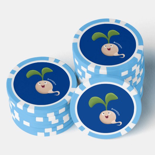 Cute happy seed cartoon illustratie poker chips (Opstapeling)