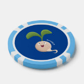 Cute happy seed cartoon illustratie poker chips (Enkel)